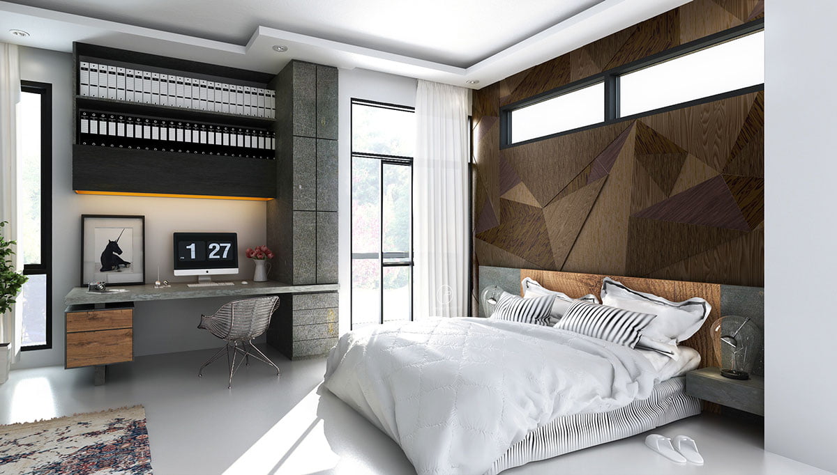 10 mẫu phòng ngủ hiện đại đẹp với mảng tường đầu giường