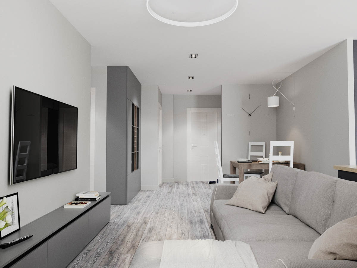 Ấn tượng với mẫu căn hộ chung cư hiện đại màu xám cá tính | ROMAN
