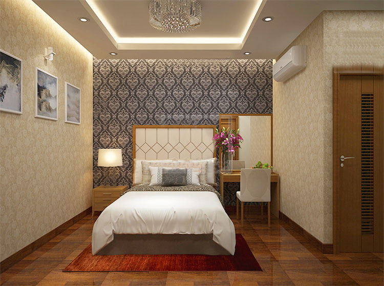biệt thự nhà vườn mái bằng phòng ngủ