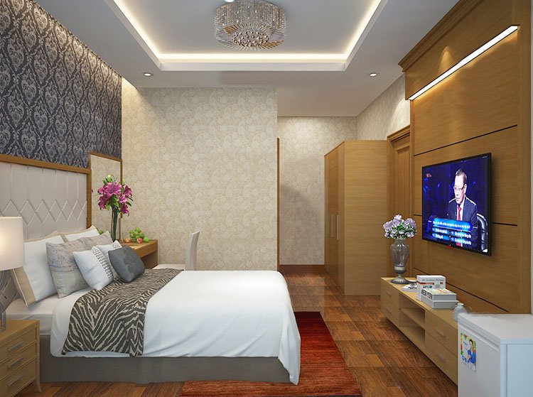 biệt thự nhà vườn mái bằng phòng ngủ