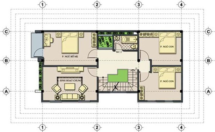 Mẫu thiết kế nhà 2 tầng 6x15 4 phòng ngủ hiện đại đẹp  ROMAN