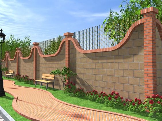 mẫu tường rào xây gạch 