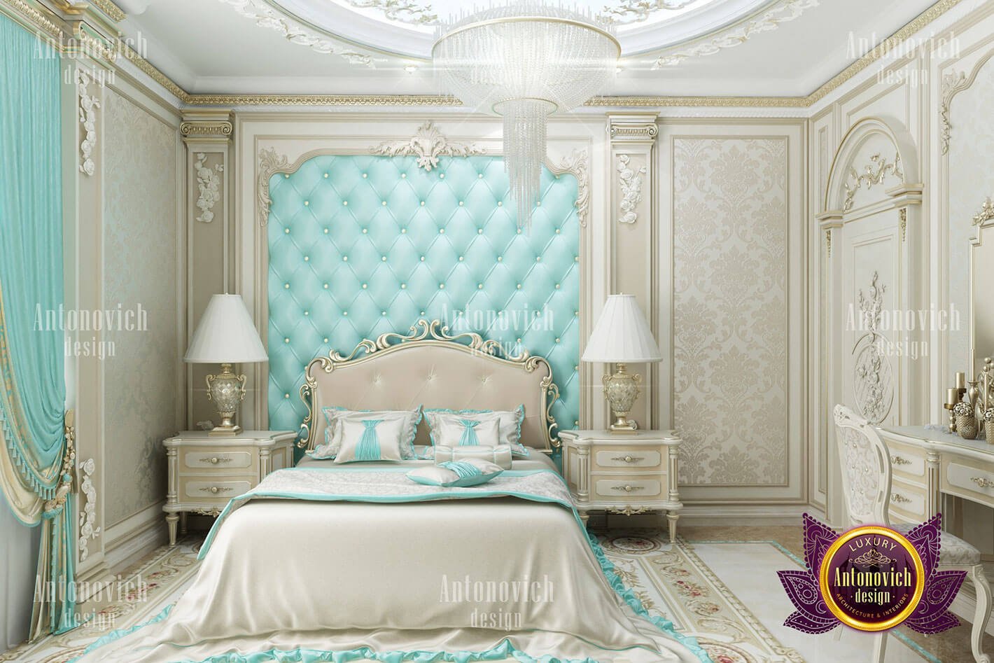 phòng ngủ hoàng gia đẹp tân cổ điển