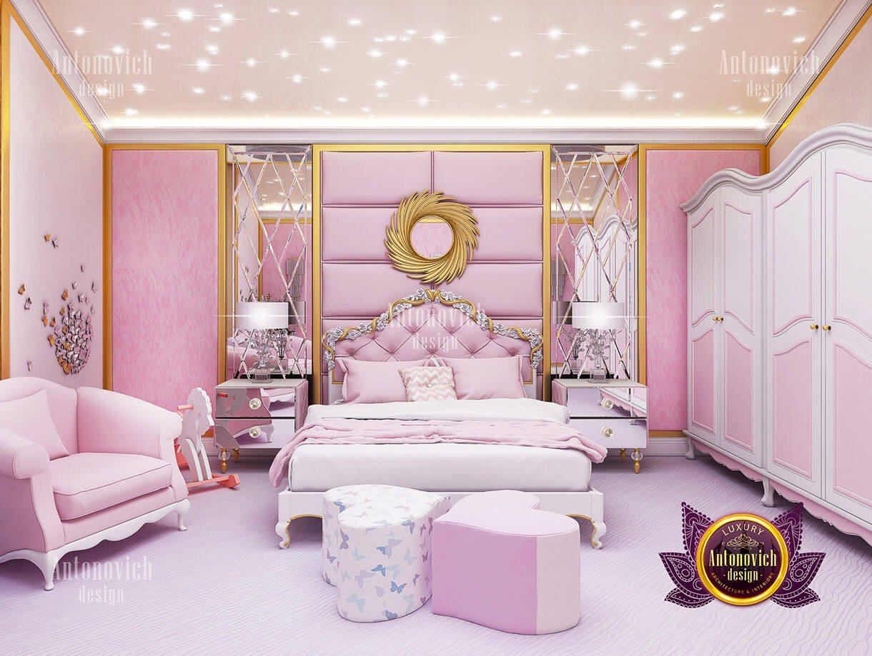phòng ngủ hoàng gia đẹp màu hồng