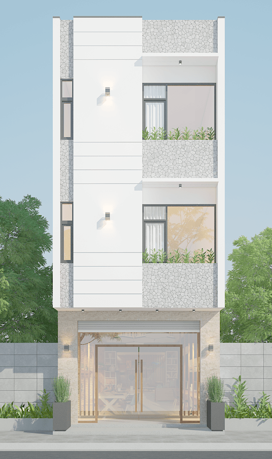 Mẫu thiết kế căn hộ mini 2 mặt tiền cho thuê 7 tầng hiện đại giá rẻ