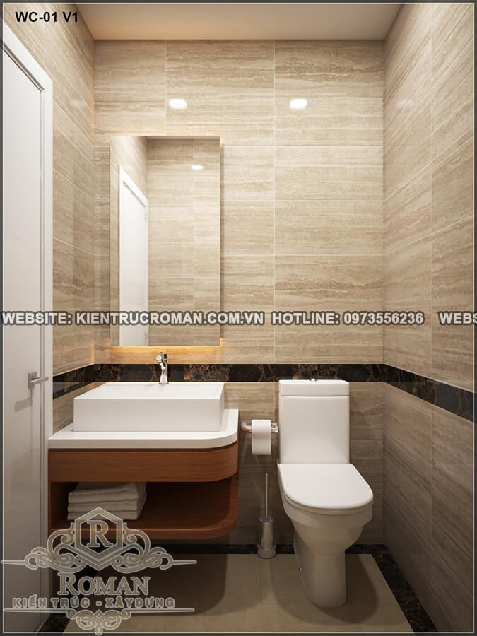 phòng tắm thiết kế nhà ống 4 tầng
