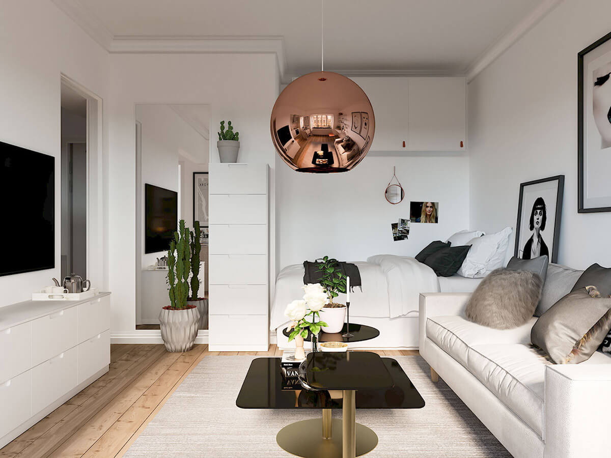 30 mẫu thiết kế căn hộ studio có diện tích nhỏ ấn tượng, hiện đại