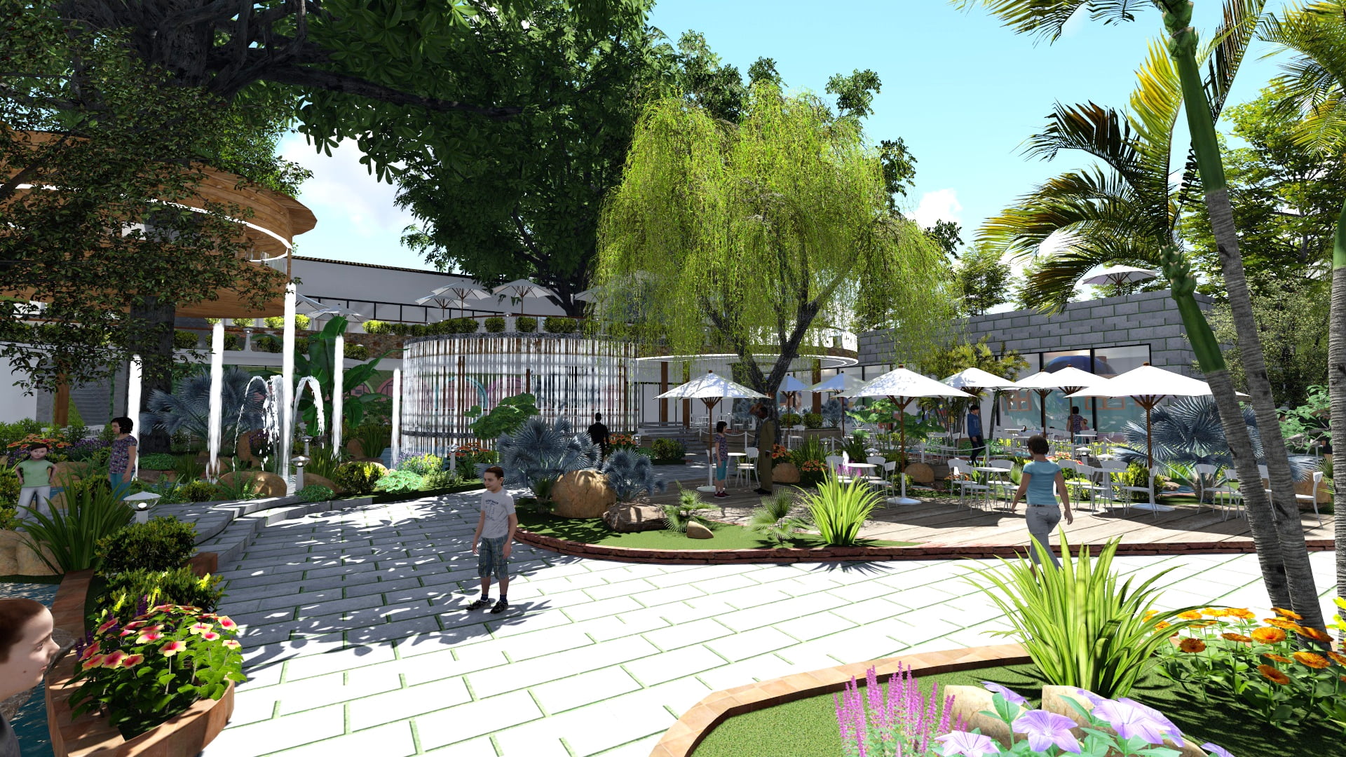 thiết kế quán cafe sân vườn đẹp 2